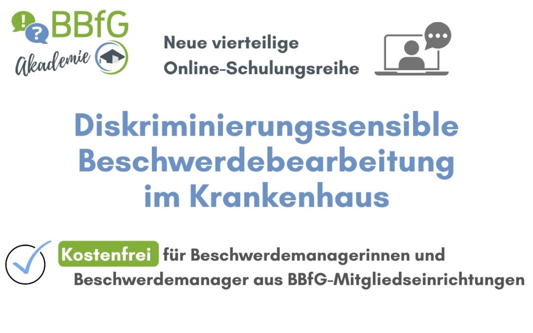 Neues BBfG-Mitgliederangebot: Diskriminierungssensible Beschwerdebearbeitung im Krankenhaus