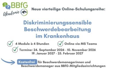 Neues BBfG-Mitgliederangebot: Diskriminierungssensible Beschwerdebearbeitung im Krankenhaus